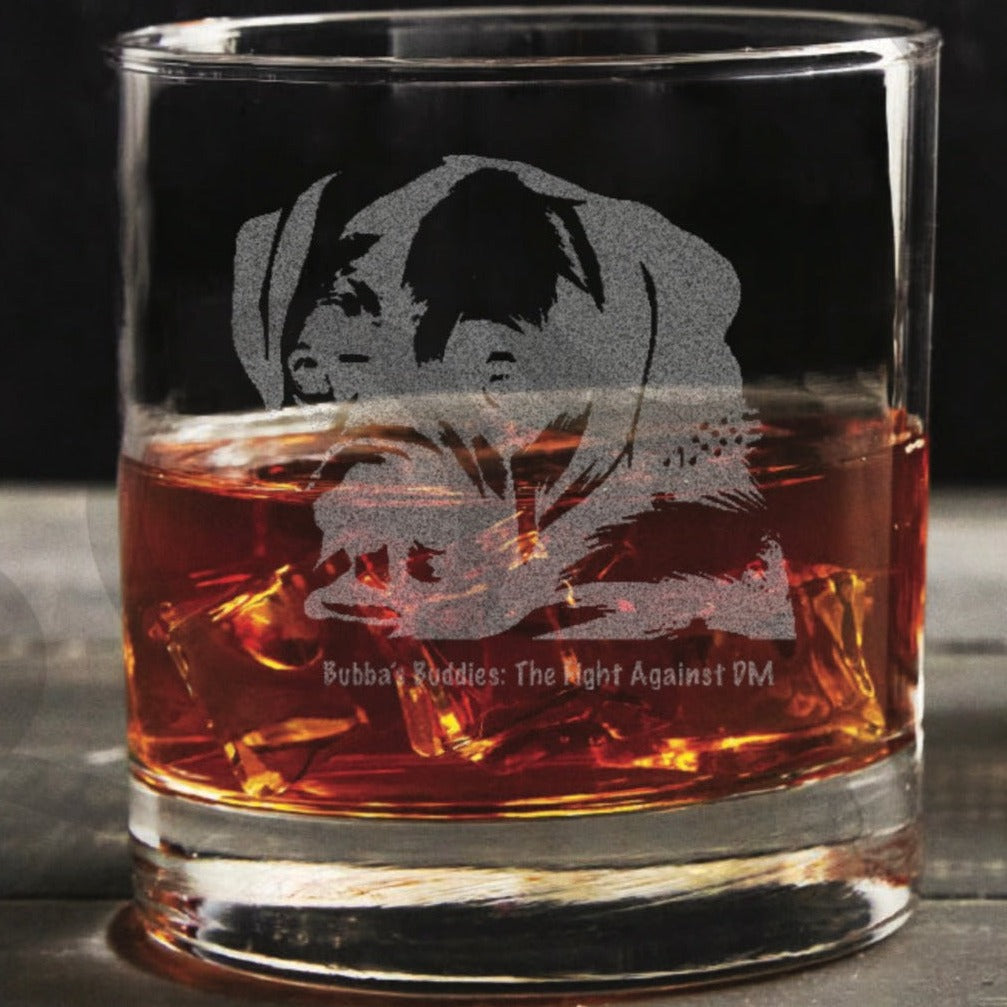 (Pair) Boxer Etched Whiskey Glass Set Bubba's Buddies